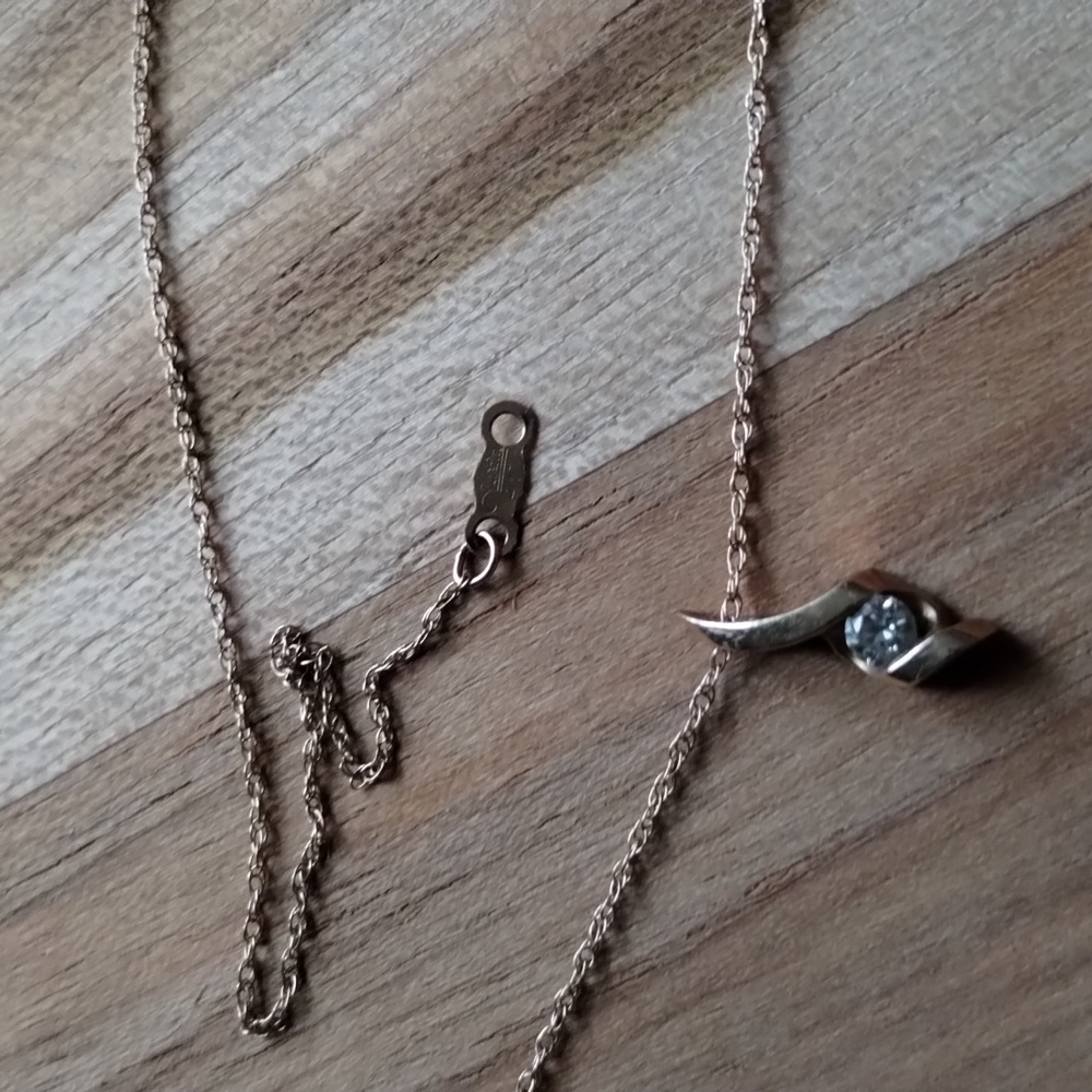 14k Natural Diamond Necklace - Picture 5 of 11